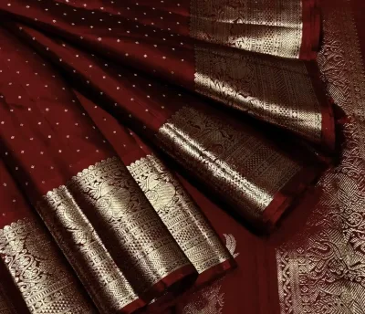Wine Kanchipuram Silk Saree